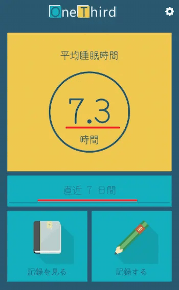 平均睡眠時間